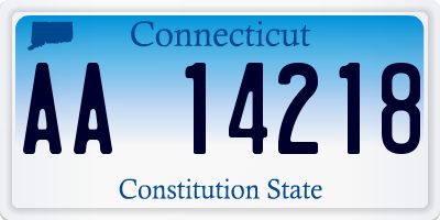 CT license plate AA14218