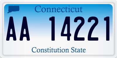 CT license plate AA14221