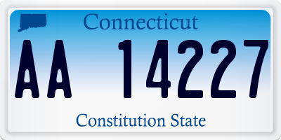 CT license plate AA14227