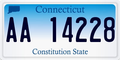 CT license plate AA14228