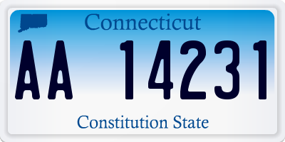 CT license plate AA14231