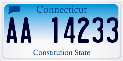 CT license plate AA14233