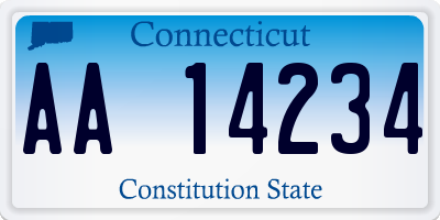 CT license plate AA14234