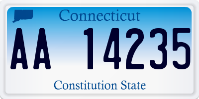 CT license plate AA14235