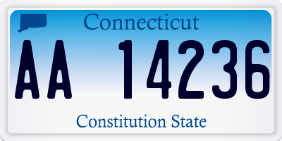 CT license plate AA14236