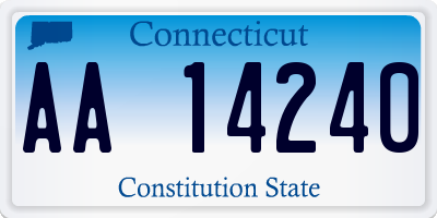 CT license plate AA14240