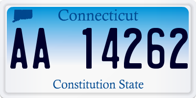 CT license plate AA14262