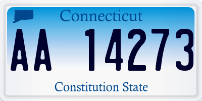 CT license plate AA14273