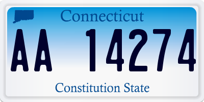 CT license plate AA14274