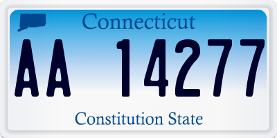 CT license plate AA14277