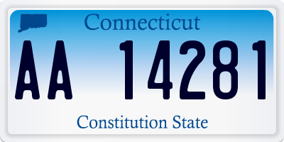 CT license plate AA14281