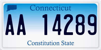 CT license plate AA14289