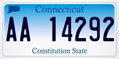 CT license plate AA14292