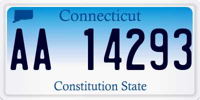 CT license plate AA14293