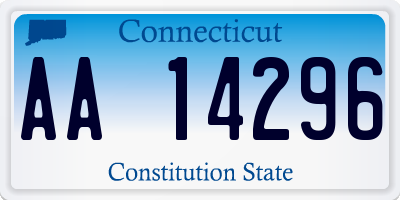 CT license plate AA14296