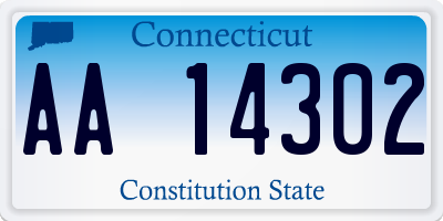 CT license plate AA14302