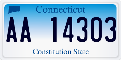 CT license plate AA14303