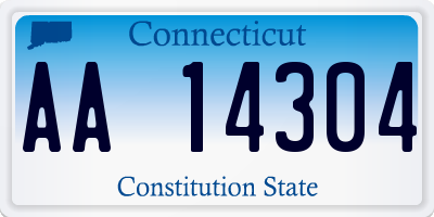 CT license plate AA14304