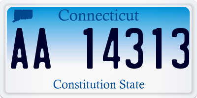 CT license plate AA14313