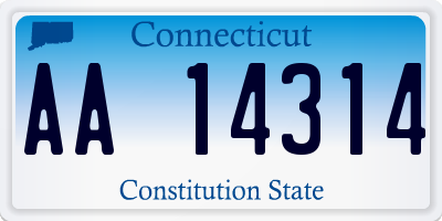 CT license plate AA14314