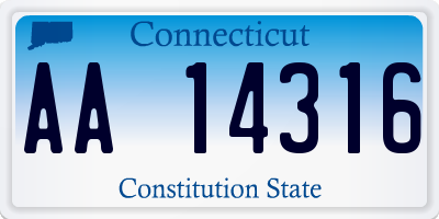 CT license plate AA14316