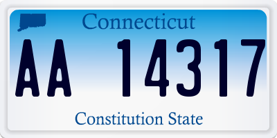 CT license plate AA14317