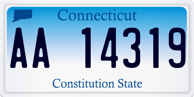 CT license plate AA14319