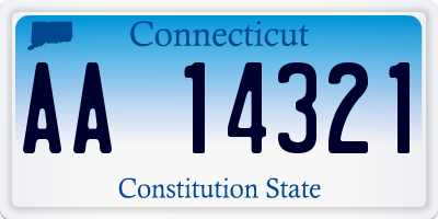 CT license plate AA14321