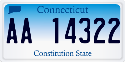 CT license plate AA14322