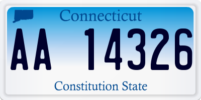 CT license plate AA14326