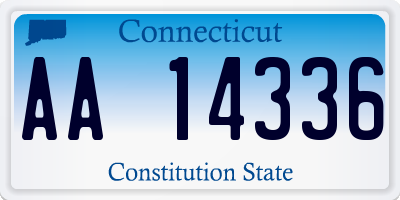 CT license plate AA14336