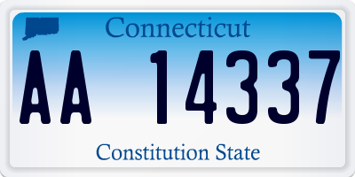 CT license plate AA14337