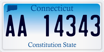 CT license plate AA14343