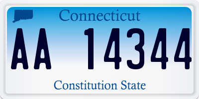 CT license plate AA14344