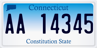 CT license plate AA14345