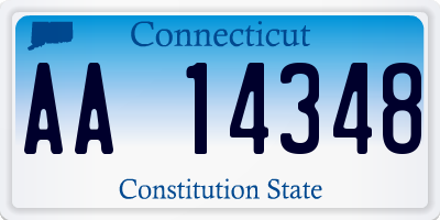 CT license plate AA14348