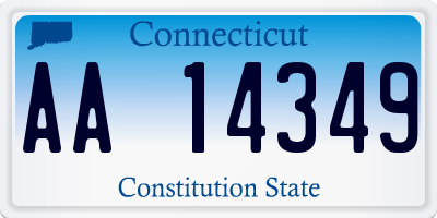 CT license plate AA14349