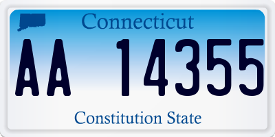 CT license plate AA14355