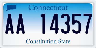 CT license plate AA14357