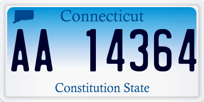 CT license plate AA14364