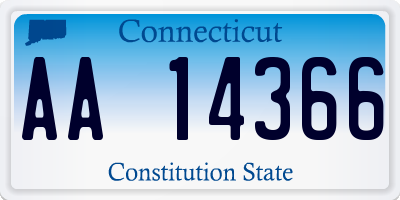 CT license plate AA14366