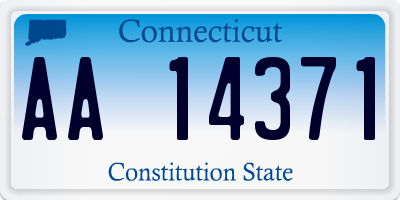 CT license plate AA14371