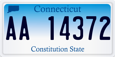 CT license plate AA14372