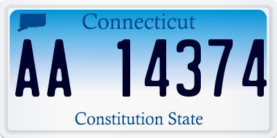 CT license plate AA14374