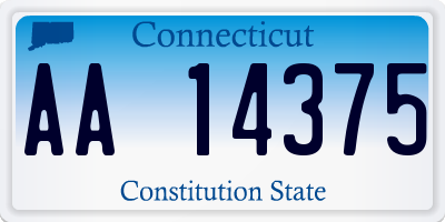 CT license plate AA14375