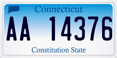 CT license plate AA14376