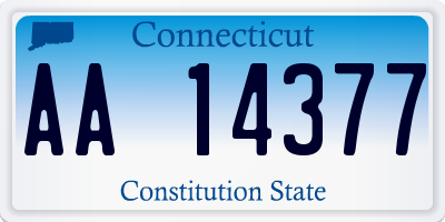 CT license plate AA14377