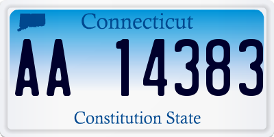 CT license plate AA14383