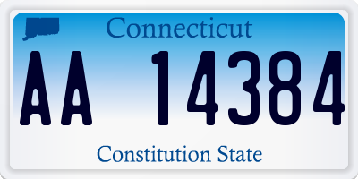 CT license plate AA14384