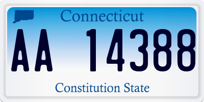 CT license plate AA14388